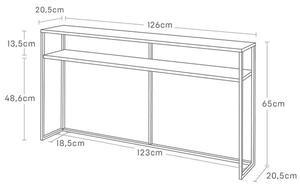 Fekete-sötétbarna konzolasztal kőrisfa dekorral 20,5x126 cm Tower – YAMAZAKI