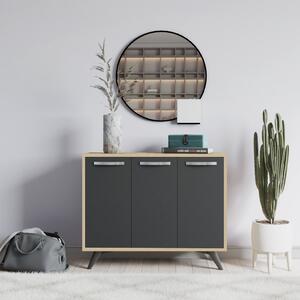 Piffa konyhaszekrény, tölgy-antracit, 100 cm