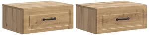 Fali éjjeli szekrény 2 pcs Kézműves Tölgy 49 x 34,5 x 20 cm