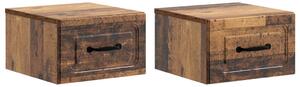 Fali éjjeli szekrény fiókkal 2 pcs Antik Fa 34,5 x 33 x 20 cm