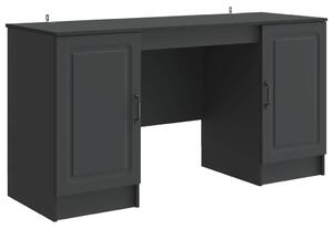 Asztal polcokkal tárolóval Fekete 142,5 x 50 x 75 cm Szerelt Fa