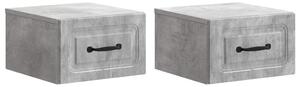 Fali éjjeli szekrény 2 pcs Betonszürke 34,5 x 33 x 20 cm