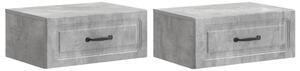 Fali éjjeli szekrény 2 pcs Betonszürke 49 x 34,5 x 20 cm