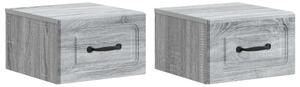 Fali éjjeli szekrény 2 pcs Szürke Sonoma 34,5 x 33 x 20 cm