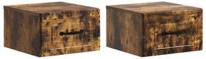 Fali éjjeli szekrény 2 pcs Füstös Tölgy 34,5 x 33 x 20 cm