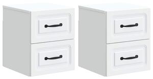 Fali éjjeli szekrény 2 pcs Fehér 34,5 x 33 x 40 cm Szerelt Fa