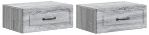 Fali éjjeli szekrény 2 pcs Szürke Sonoma 49 x 34,5 x 20 cm