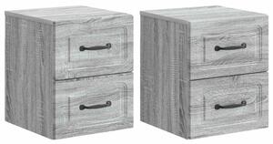 Fali éjjeli szekrény 2 pcs Szürke Sonoma 34,5 x 33 x 40 cm