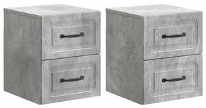 Fali éjjeli szekrény 2 pcs Betonszürke 34,5 x 33 x 40 cm