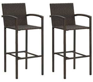 2 db barna polyrattan bárszék