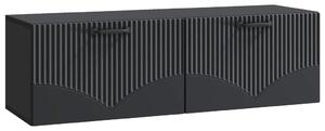 Fali TV szekrény Fekete 98 x 31 x 30 cm Szerelt Fa