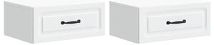 Fali éjjeli szekrény 2 pcs Fehér 49 x 34,5 x 20 cm Szerelt Fa