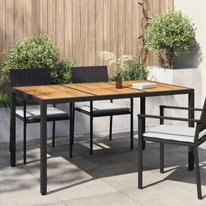 Kerti Asztal Fekete 150 x 90 x 75 cm polirattan