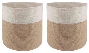 Növényi Cserép Készlet 2 pcs Természetes és Fehér Ø 28 x 28 cm