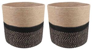 Növényi Cserép Készlet 2 pcs Természetes és Fekete Ø 28 x 28 cm