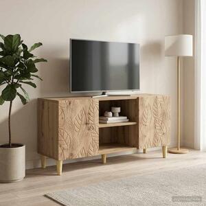 TV szekrény 102 x 34,5 x 50 cm Kézműves Tölgy Szerelt Fa