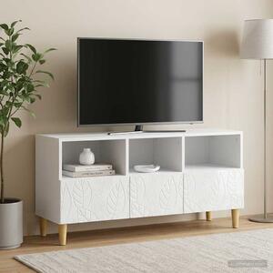 TV szekrény 102 x 34,5 x 50 cm Magasfényű Fehér Szerelt Fa