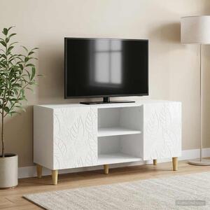 TV szekrény 102 x 34,5 x 50 cm Magasfényű Fehér Szerelt Fa