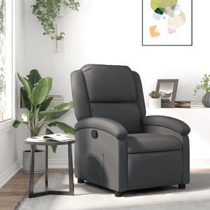Szürke valódi bőr relaxfotel