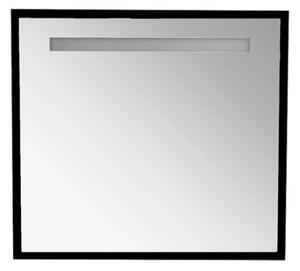TMP IRON fürdőszobai tükör - FEKETE keret - szögletes - LED világítással - 75 x 68 cm