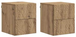 Fali éjjeli szekrény 2 pcs Kézműves Tölgy 34,5 x 33 x 40 cm