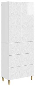 Szekrény szett 2 pcs Magasfényű Fehér 66 x 34,5 x 90 cm