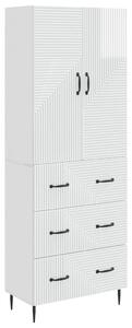 Szekrény szett 2 pcs Magasfényű Fehér 66 x 34,5 x 90 cm