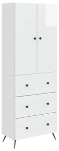 Szekrény szett 2 pcs Magasfényű Fehér 66 x 34,5 x 90 cm