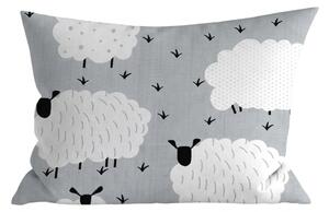 Polipamut párnahuzat WHITE SHEEPS 50x70 cm, szürke