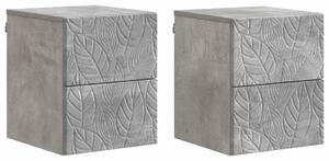 Fali éjjeli szekrény 2 pcs Betonszürke 34,5 x 33 x 40 cm