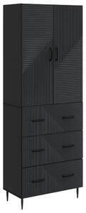 Szekrény szett 2 pcs Fekete 66 x 34,5 x 90 cm Szerelt Fa