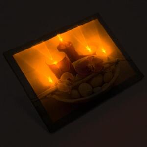 NEXOS Falikép Orchid with candles 30 x 40 cm 6 LED