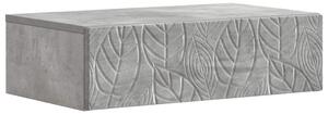 Fali oldaltábla Betonszürke 59 x 34,5 x 17 cm Szerelt Fa