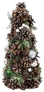 MagicHome műfenyő, natúr, zöld gömbökkel, 47 cm