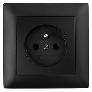 Egyszeres földelt aljzat kerettel OSTE JNH001-G Black