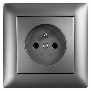 Egyszeres földelt aljzat kerettel OSTE JNH001-G Black