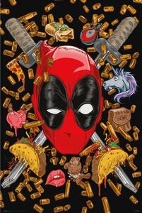 Plakát Deadpool - Bullets and Chimichangas, (61 x 91.5 cm)