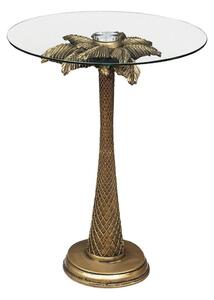 Lerakóasztal, pálmafa, üveg lappal, bronz - PALMIER