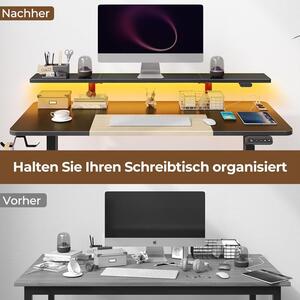 Rolanstar elektromosan állítható íróasztal LED világítással – fekete