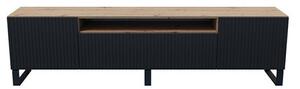 TV asztal RTV Remo 200 cm Fekete / Kézműves tölgy