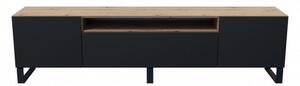TV asztal RTV Leo Dub kézműves-fekete 180 cm