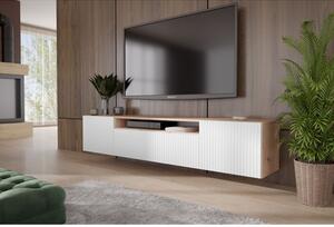 Függesztett TV asztal RTV Remo 180 cm Fehér / Kézműves tölgy