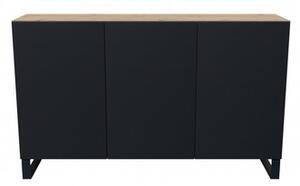 Leo Dub komód kézműves-fekete 150 cm