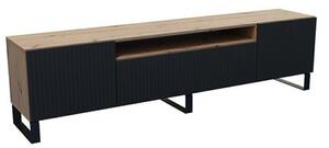 TV asztal RTV Remo 200 cm Fekete / Kézműves tölgy
