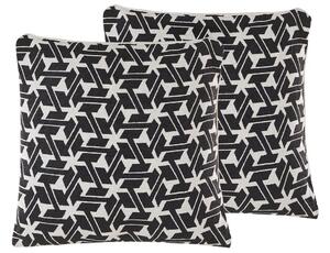 2 db díszpárna ANDIRIN Pamut 45 x 45 cm Fekete Geometrikus mintás