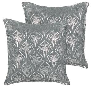2 db díszpárna HOYA Pamut 45 x 45 cm Szürke Geometrikus mintás
