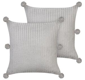 2 db díszpárna OCOTEA Pamut 45 x 45 cm Szürke Egyszínű