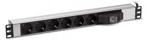 FORMRACK F082PR6SA PDU 1U 19" megszakítóval 6 aljzat (Schuko)