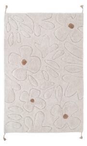Krémszínű mosható kézi szövésű pamut gyerek szőnyeg 120x180 cm Gentle Flora – Nattiot