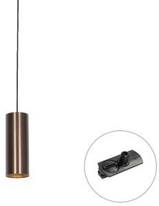 Design függőlámpa sötét bronz színben, sínadapterrel, 1 fázisú - Iconic Tubo